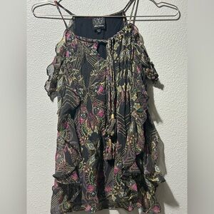 Ella Moss Multicolor Paisley shirt body 100%silk. Size small